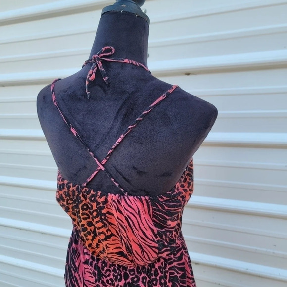 Volcom Women's Red Black Jersey Stretch Casual Strappy Sun Layered Dress M (12) - Picture 7 of 10